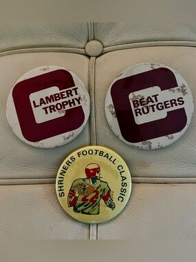 Vintage Football Button Pin Lot Shriners Beat Rutgers Lambert Trophy